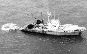 Seiner «Rodina» Nachalo zameta nevoda. Gvineiskii zaliv 1980