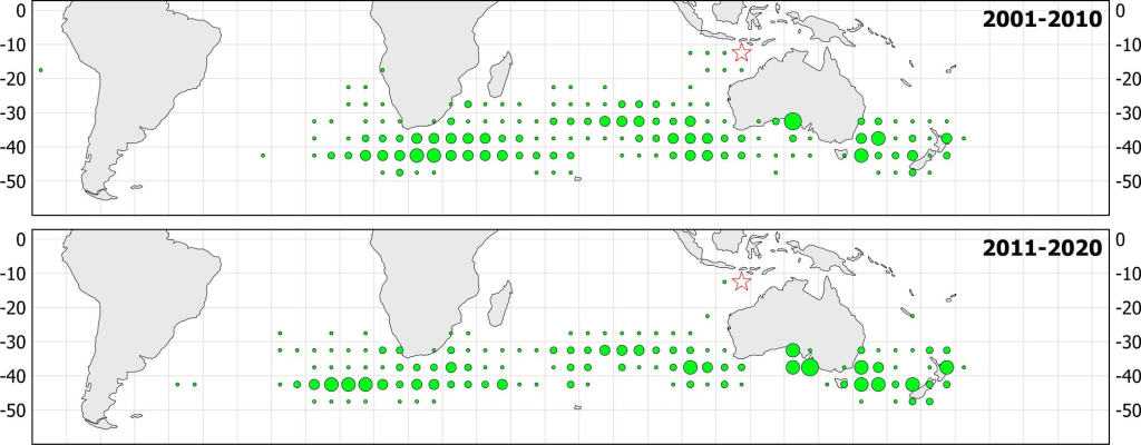 catches of southern bluefin tuna (t)