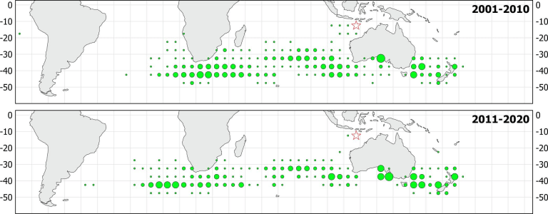 catches of southern bluefin tuna (t)